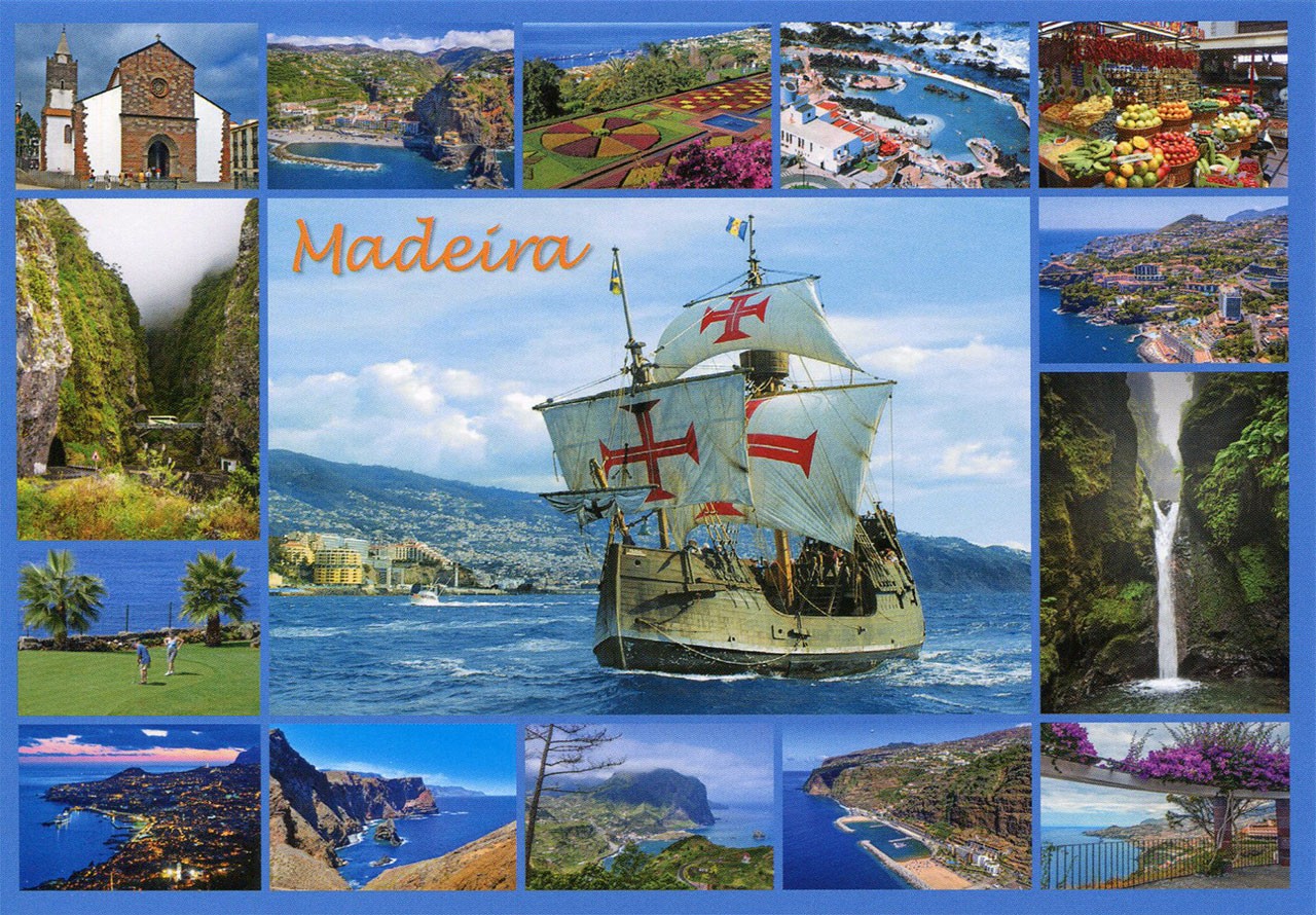 Bateau pirate vues ile madere carte postale